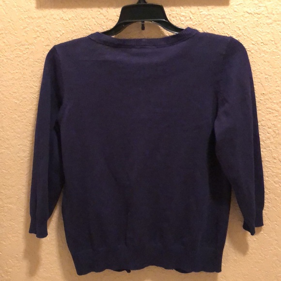 NWT Rue21 Navy Blue Crop Cardigan. Beautiful Bow design with lace/sheer fabric - Picture 12 of 15